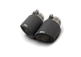 Tail pipe set L/R each 1 Carbon tail pipe Ø 102 mm angled/angled, Titanium internals, with adjustable spherical clamp connection