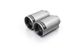 Tail pipe set L/R each 1 tail pipe Ø 98 mm Street Race, polished, with adjustable spherical clamp connection