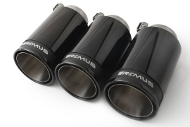 Remus 0036 98CBR Stainless steel tail pipe set consisting of 3 tail pipes Ø 98 mm Street Race Black Chrome, with adjustable spherical clamp connection