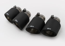 Tail pipe set L/R consisting of 4 Carbon tail pipes Ø 102 mm angled/angled, Titanium internals, with adjustable spherical clamp connection