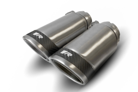 Tail pipe set L/R consisting of 4 tail pipes Ø 84 mm Carbon Race, polished, with adjustable spherical clamp