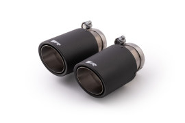 Tail pipe set L/R consisting of 4 Carbon tail pipes Ø 84 mm angled, Titanium internals, with adjustable spherical clamp connection