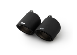 Tail pipe set consisting of 2 Carbon tail pipes Ø 102 mm angled (L=145 mm), Titanium internals, with adjustable spherical clamp connection