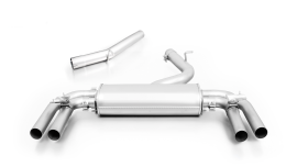 Cat-back-system, sport exhaust centered for left/right system with 2 integrated valves and non-resonated front section (selectable tail pipes), no (EC-) approval