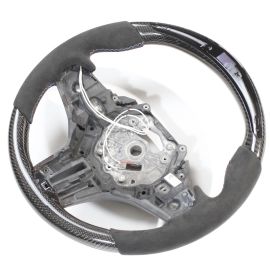 BMW GXX CARBON FIBRE / ALCANTARA LED STEERING WHEEL - CT DESIGN