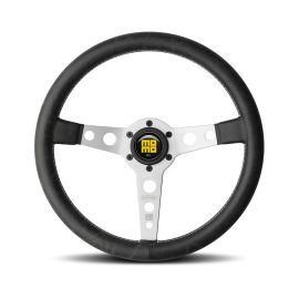 MOMO Prototipo Heritage Silver steering wheel - black leather 350mm