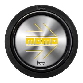 MOMO Horn Button 2 Contact - Yellow arrow chrome
