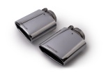 Tail pipe set L/R each 1 tail pipe 142x72 mm angled/angled, chromed, with adjustable spherical clamp connection