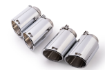 Tail pipe set L/R consisting of 4 tail pipes Ø 102 mm angled/angled, chromed, with adjustable spherical clamp connection