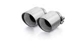 Tail pipe set L/R with each 2 tail pipes Ø 102 mm angled, straight cut, chromed, with adjustable spherical clamp connection-1