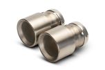 Titanium tail pipe set: 4 tail pipes OPT with OnePieceTechnology Ø 100mm, L=140mm titanium brushed, 333g incl. full titanium clamp and titanium screw