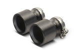 Titanium tail pipe set: 3 tail pipes OPT with OnePieceTechnology Ø 100mm, L=140mm titanium brushed, 333g incl. full titanium clamp and titanium screw black