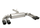 Axle-back-system L/R: Sport exhaust centered (absorption principle) with connection tube, incl. (EEC-) approval